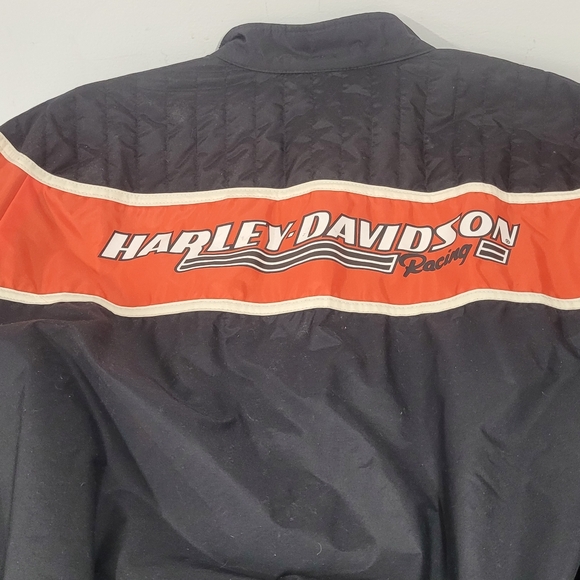 Harley-Davidson Black Jacket with Bold Orange Stripe In Excellent Condition. - Picture 4 of 9